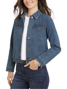Wrangler Women’s Denim Jacket Blue Medium Classic Button Front